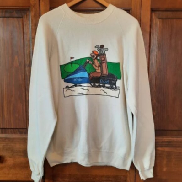 Handmade Other - Vintage hand painted humorous retirement graphic white crewneck sweatshirt